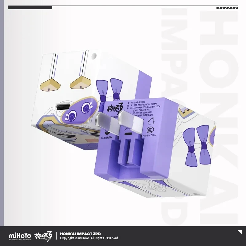miHoYo Gioco ufficiale Theresa Charger Honkai Impact 3rd 35W Tipo-C Cubo tedesco Testa di ricarica rapida Cartoon Prop Cosplay Regali di Natale