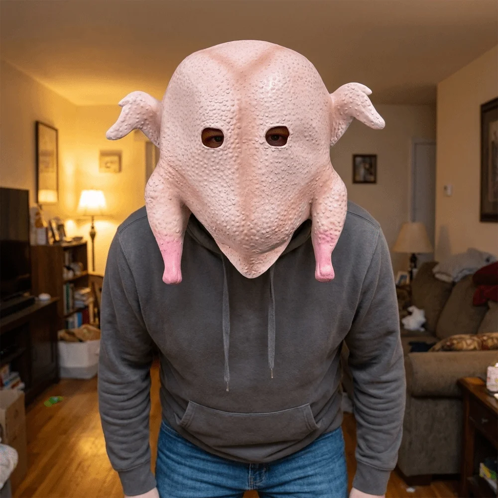 Realistic Turkey Chicken Latex Mask Novelty Funny Halloween Cosplay Masks Soft Animal Latex Headgear Cosplay Props