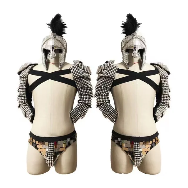 

Sexy Nail Armor Shoulder Sequin Shorts Helmet Stage Performance Accessories Gogo Costumes Nightclub Bar Ds Men Clothing