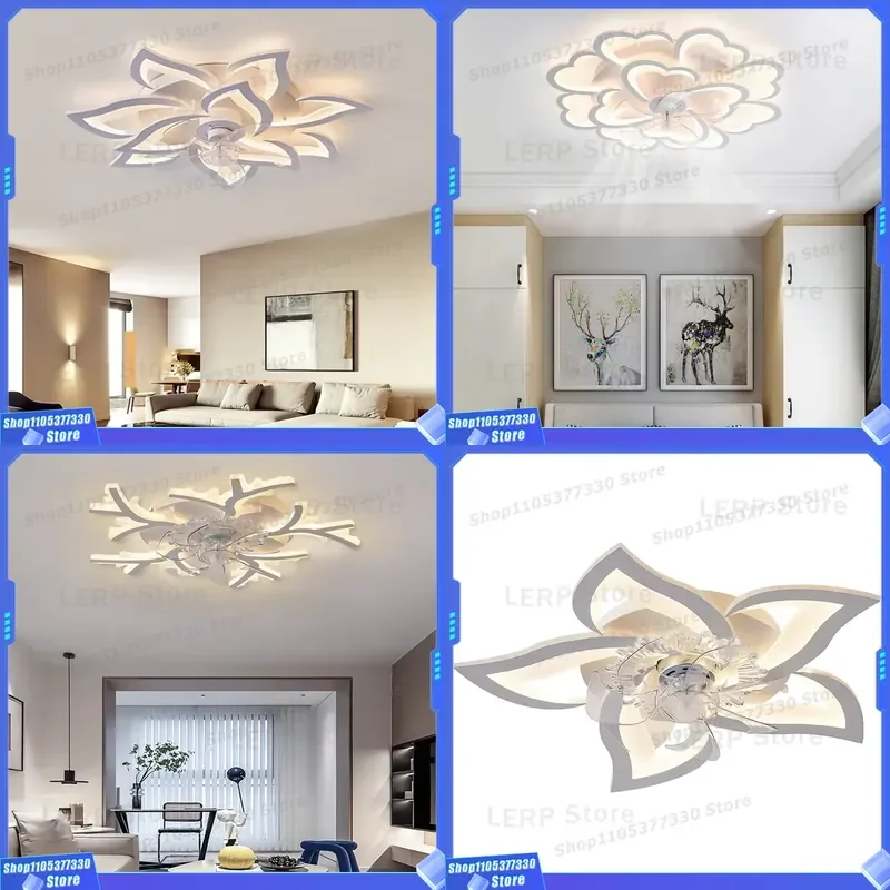 Modern LED Ceiling Fan Light Luxury Art Deco Chandelier for Living Room Dining Kitchen Bedroom Decorative Home Lighting