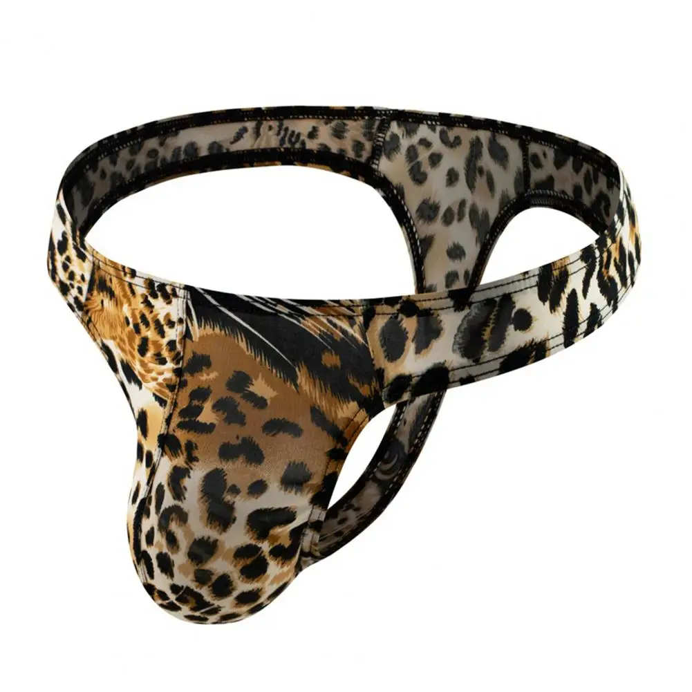 2026 Men Thong Sexy Low-Rise Briefs Leopard Print High Elasticity Breathable Panties Comfortable Daily Wear 95