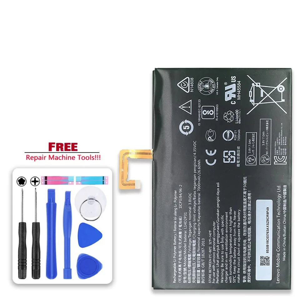 

Battery L14D2P31 7000mAh For Lenovo Tab 2 A7600-F A10-70F Tab2 A10-70 A10-70L Bateira