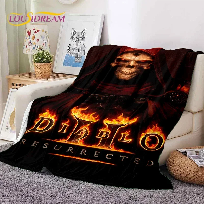 Diablo 3D Retro Game Gamer Soft Flannel Blanket for Beds Bedroom Sofa Picnic,Throw Blanket for Cover Outdoor Leisure Nap Gift