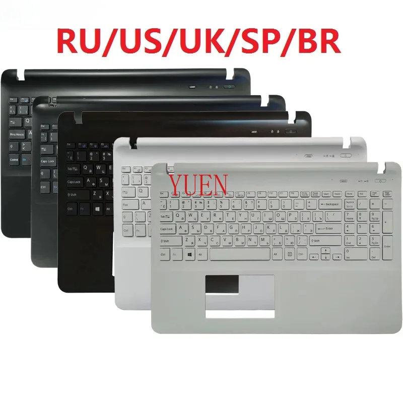 New for SONY VAIO FIT15 SVF15 SVF152 SVF153 SVF15E SVF154 SVF152C29V US/Russian/UK/Spanish/Brazil laptop keyboard palmrest upper