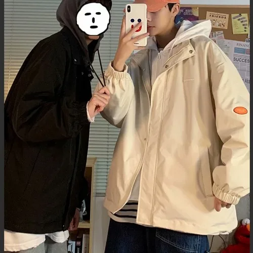 

Новинка 2024, мужская куртка, свободная двухслойная повседневная рабочая одежда из Гонконга, пальто для пар, весенне-осеннее модное пальто