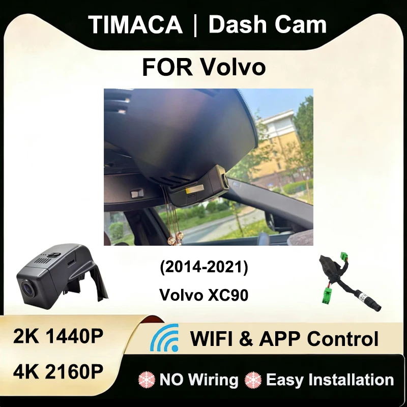 

For Volvo XC90 2014 2015 2016 2017 2018 2019 2020 2021 Dash Cam Front Rear Camera DVR 2K 4K Wifi Plug and Play Video Recorder