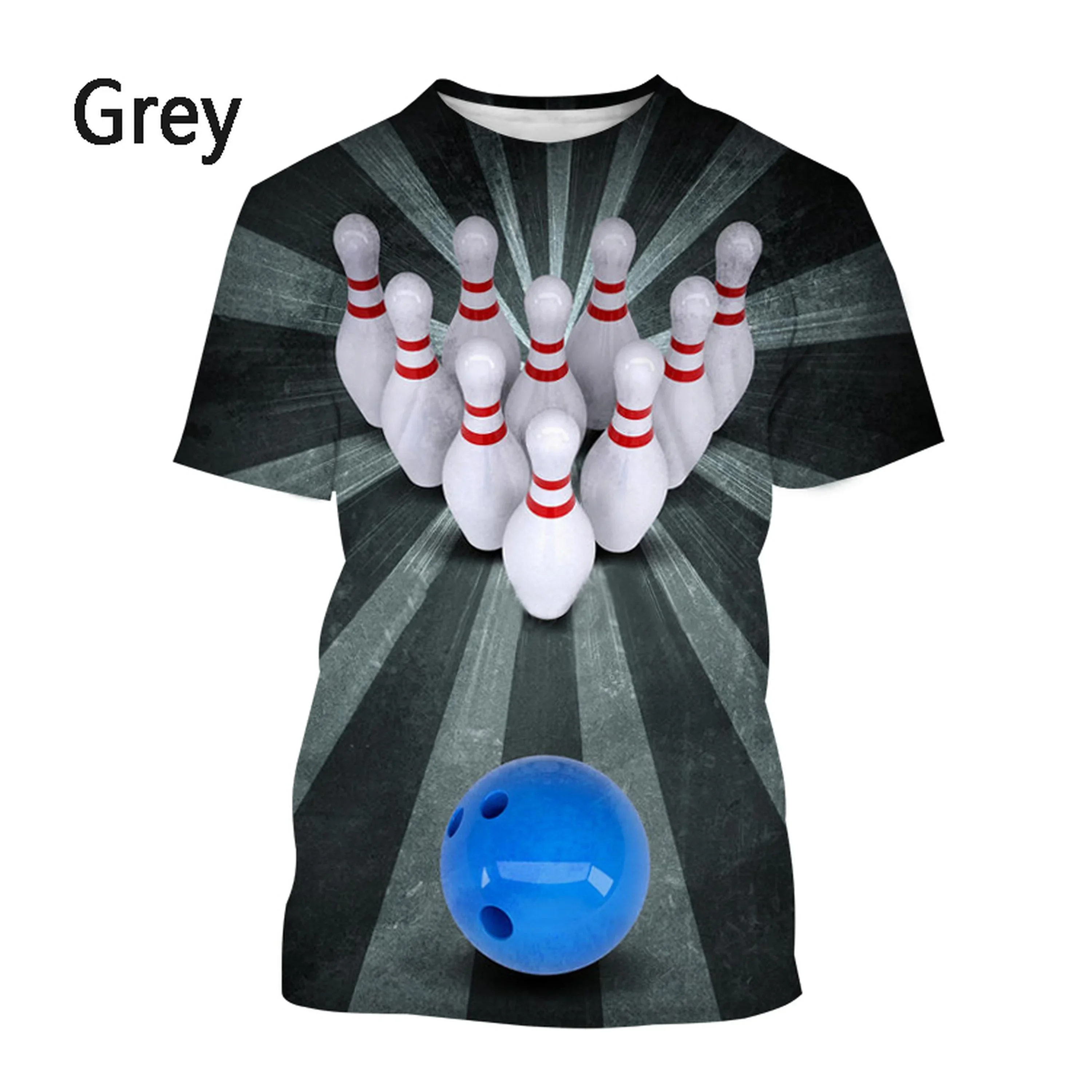 2024 New Men Women Summer Bowling 3D Printing T-Shirt Casual Short Sleeve Fashion Sweatshirt Tops