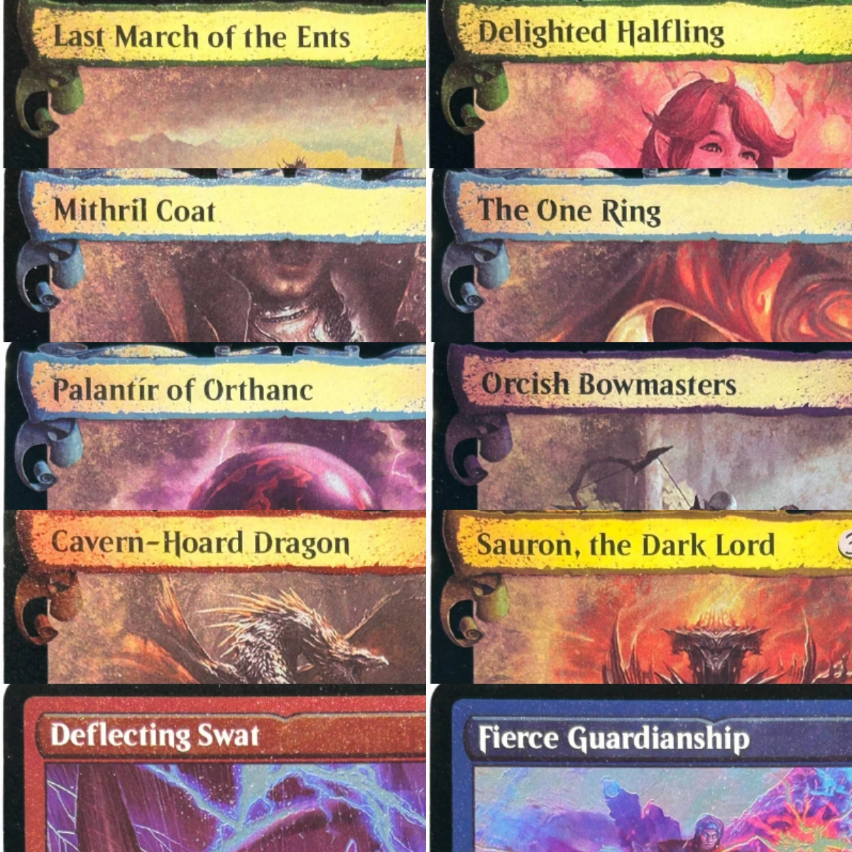 LK59 Silver Foil Delighted Halfling Mithril Coat The One Ring Palantír of Orthanc High-Quality TCG Proxy Cards (Black-Core)