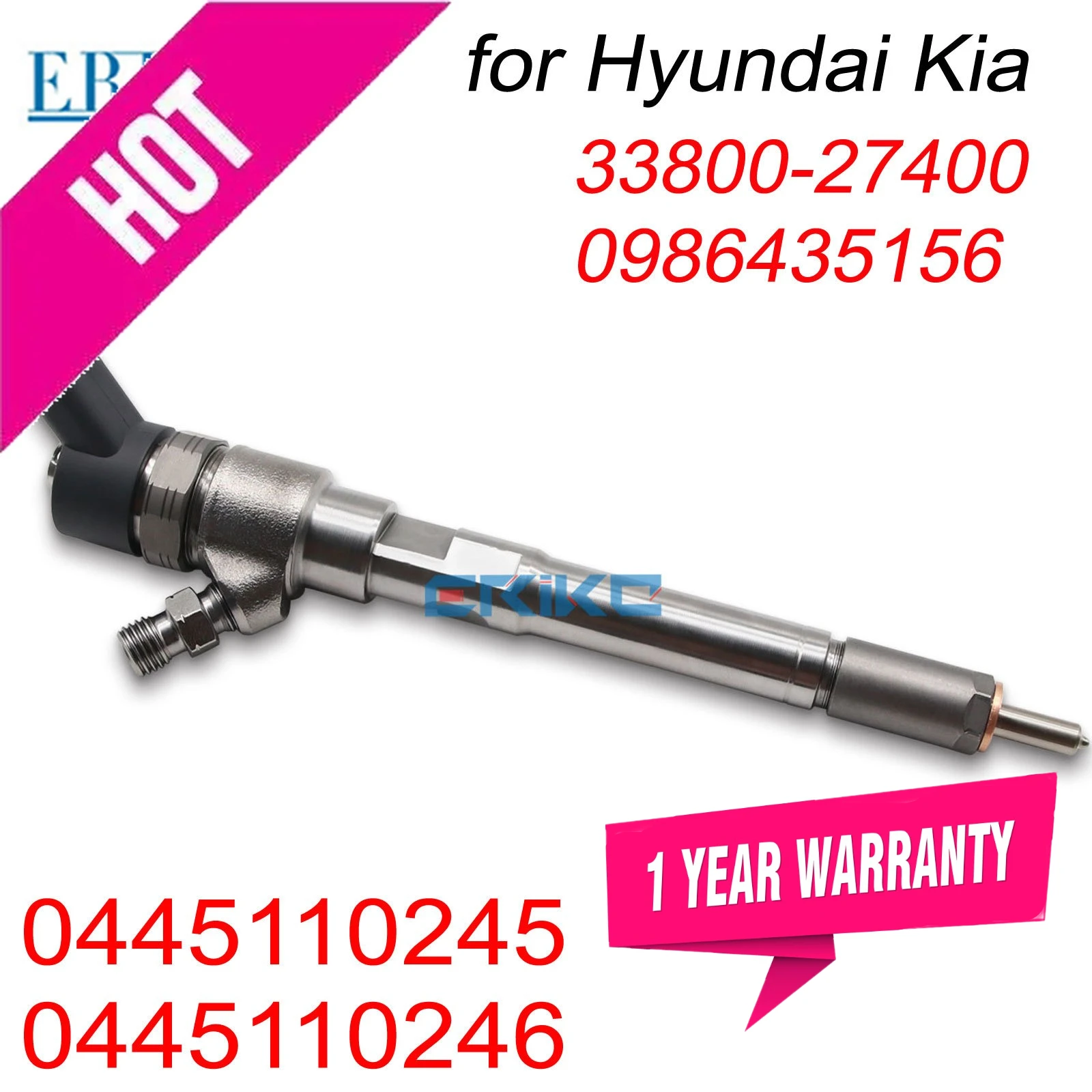 

0445110246 0445110245 Common Rail Injector Parts 33800-27400 For HYUNDAI Sonata Tucson KIA Ceed Sportage Carens 2.0D 0986435156