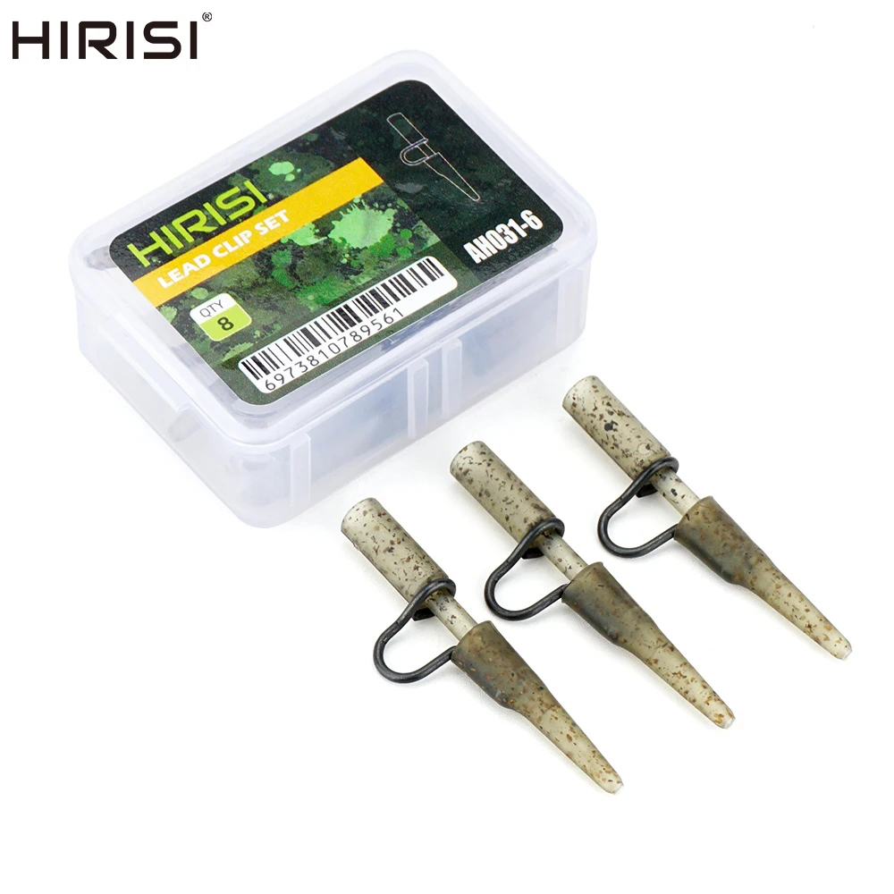 Hirisi 8pcs Carp Fishing Accessories Heavy Duty Lead Clips Swivel Snap Connector Carp Fishing Terminal Tackle AH031