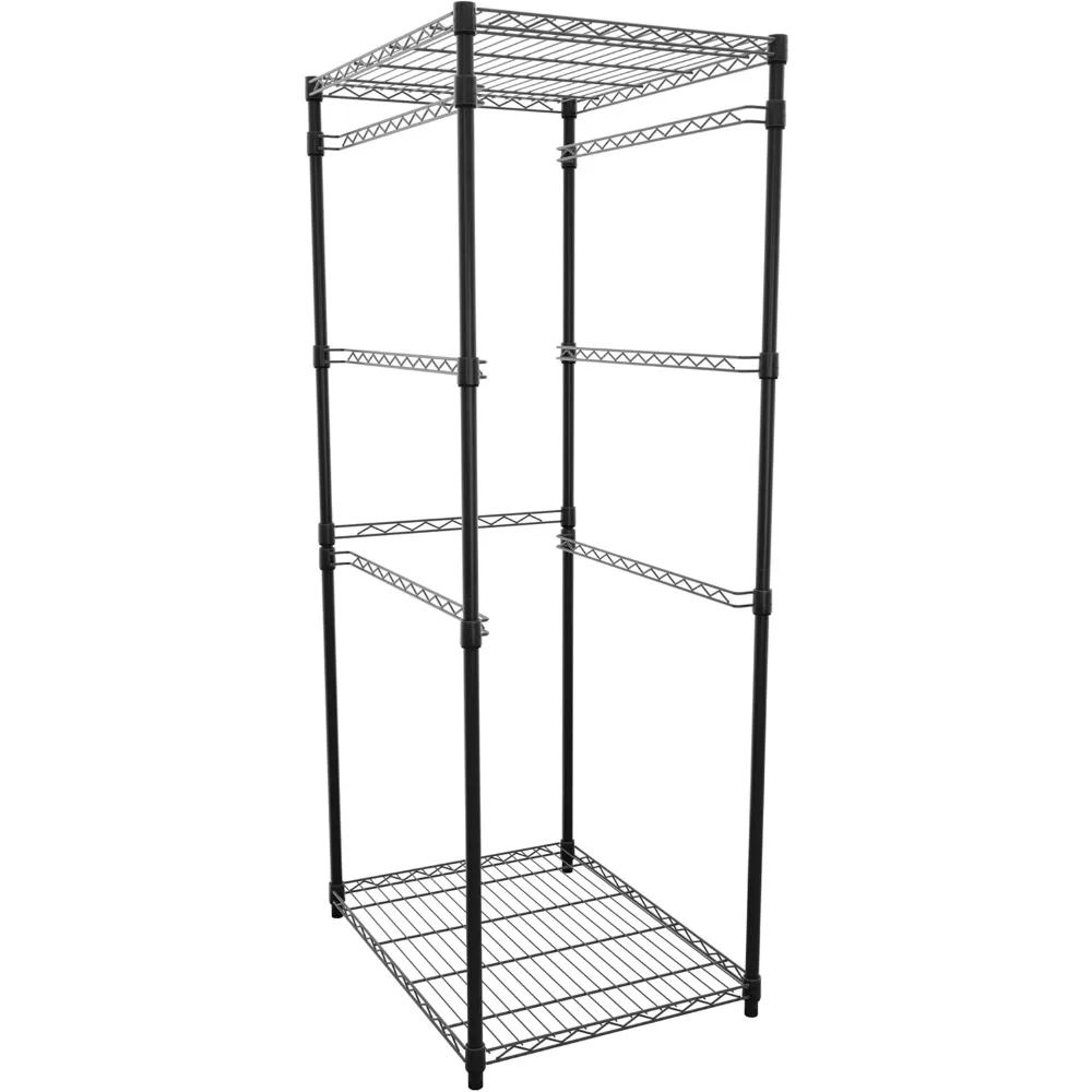 

5-Tier Steel Tote Rack - Maximize Space, Declutter, Organization, NSF Certified, Bin Storage for Garage, Pantry, Kitchen, Works