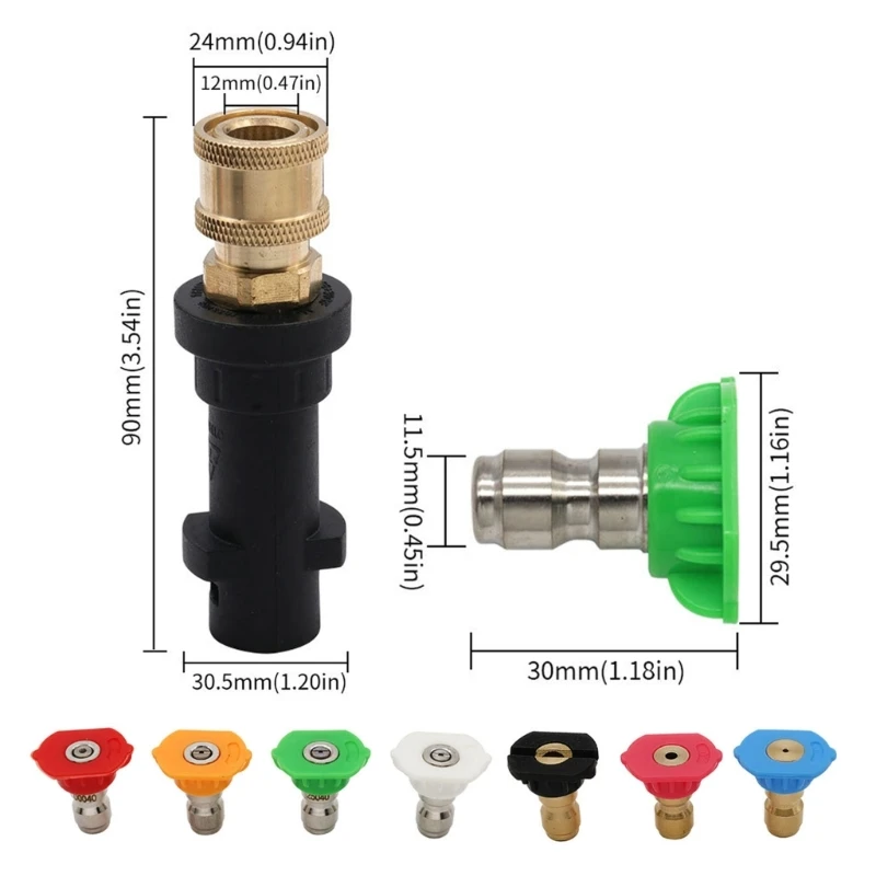Adaptor Senapan Mesin Cuci Tekanan Tinggi 1/4 ''Set Nozel Semprot Adaptor Cepat Betina