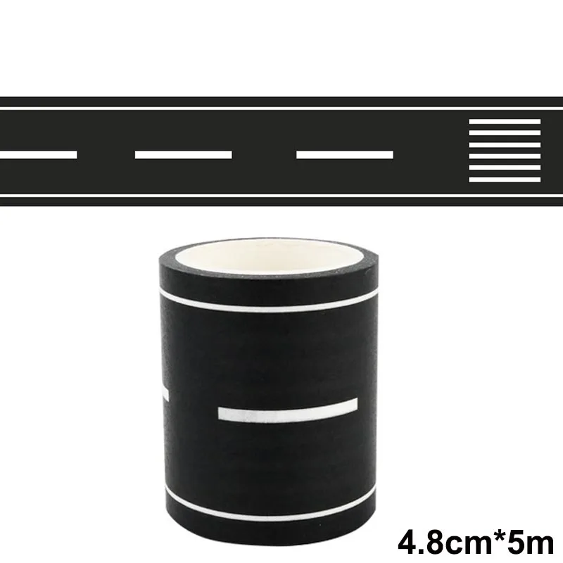 5 m schwarzes Fahrbahnband, schwarzes Road Track Tape, Rückständefreies Road Car Track Tape für Kindergeburtstagsfeier, Rennparty-Dekorationen – Detail 2