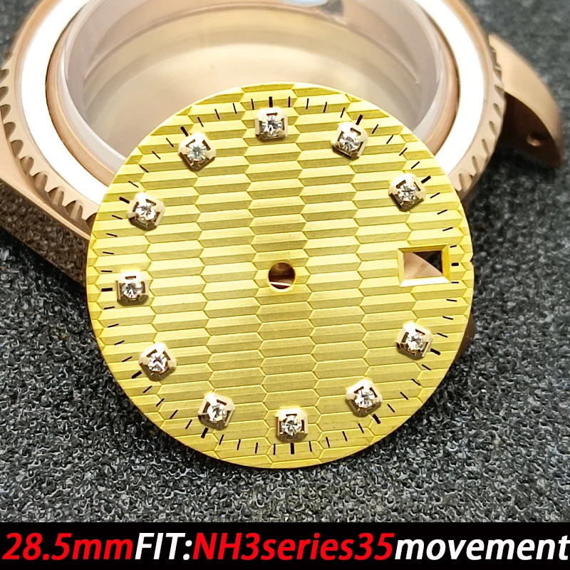 ملحقات قرص الساعة 28.5 ملم قرص مضيء بتقويم عالي الجودة لقطع غيار ساعة الحركة NH35NH36