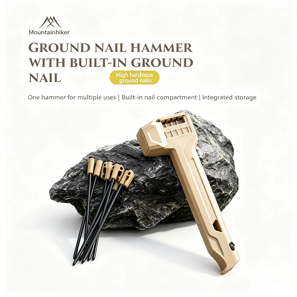 MOUNTAINHIKER 8pcs 18cm Ground Nails Camping Tent Stakes Pegging Hammer Set Lightweight Outdoor Tourist Tent Legs Supplies