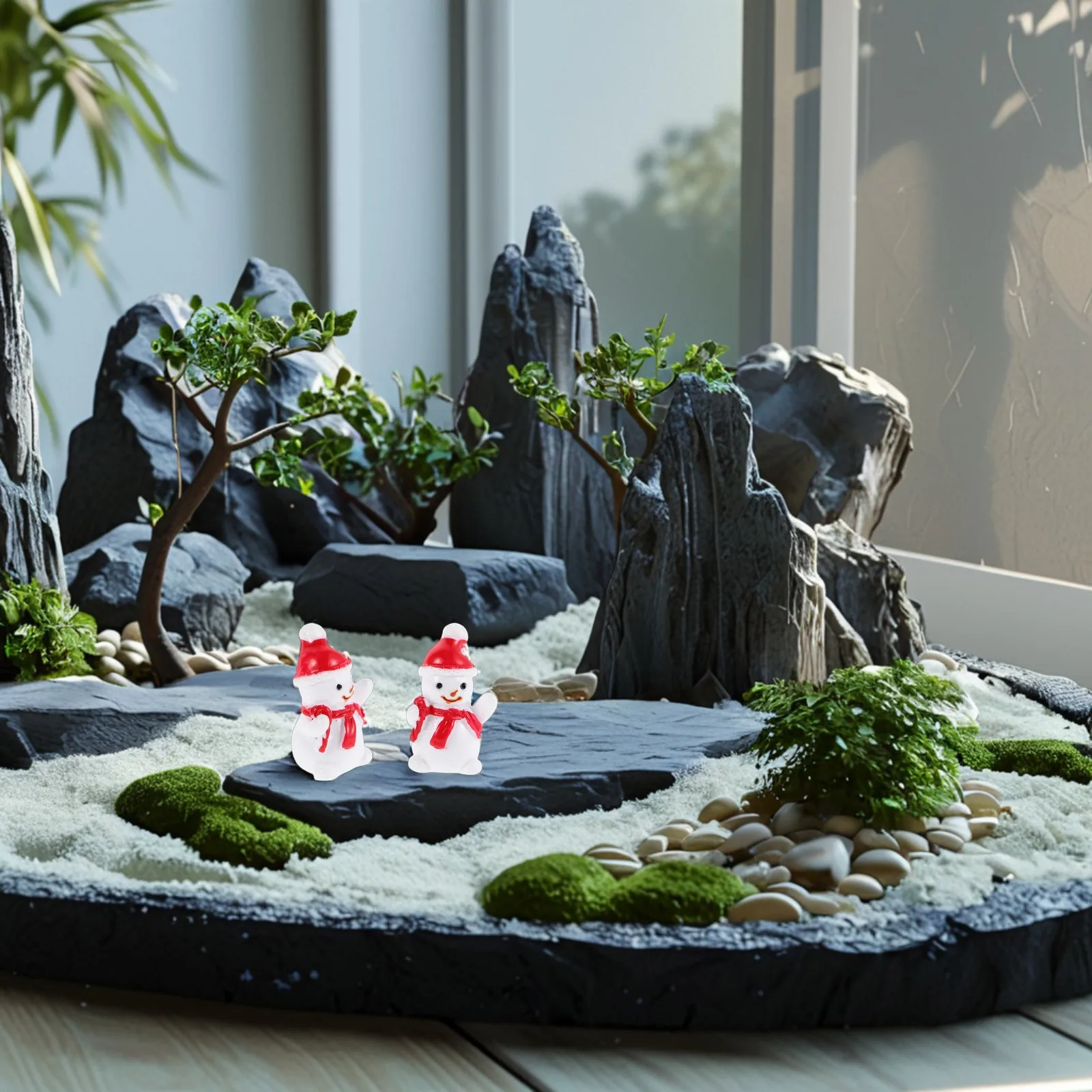 

20Pcs Resin Mini Snowman Christmas Decorations DIY Craft Hair Clips Phone Case Christmas Mini Snowman Micro Landscape Decor