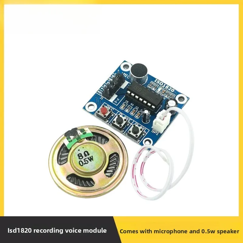 ISD1820 Voice Recording Module with Built-in Mic and Free 0.5W Speaker for Audio Playback