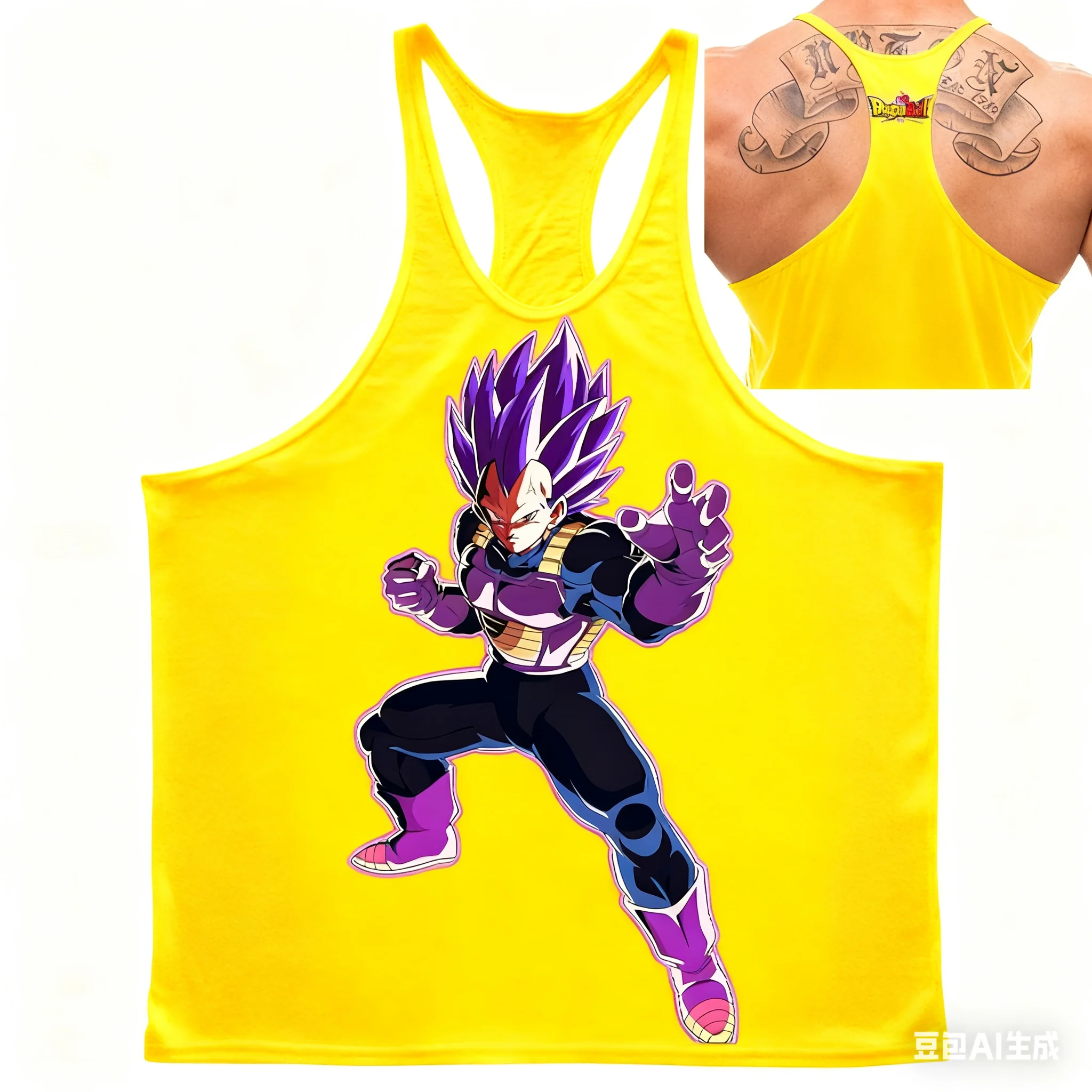 Popular Anime Dragon Ball Wukong Element Pattern Printing 2025Summer New Hot Selling Men's Gym Sports Cotton Sleeveless Tank Top