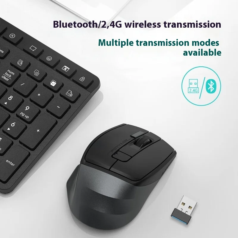 A4tech Fb45cs Air Беспроводная Bluetooth Двухрежимная перезаряжаемая мышь Легкая портативная бесшумная мышь для Mac Mini Pc Laptop Pc