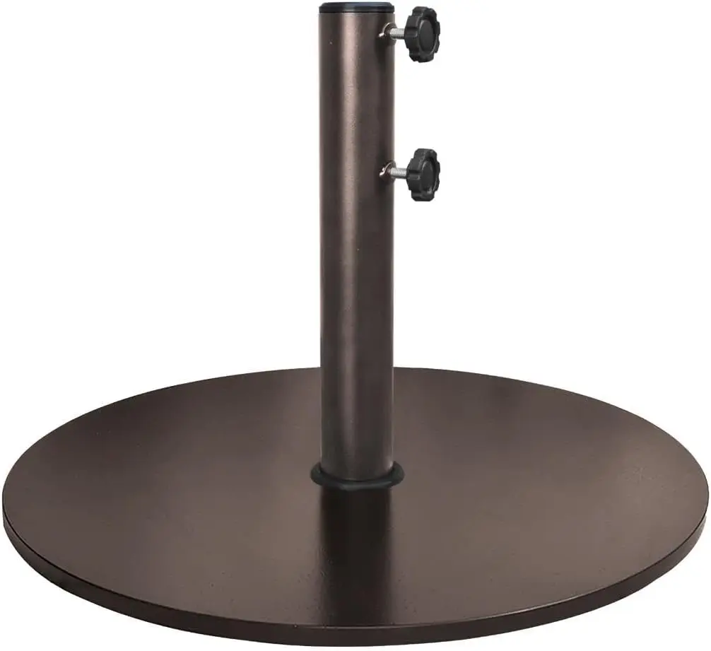 Heavy Duty Round Patio Umbrella Base Steel Plate Umbrella Stand Holder Weight Sandbag Set For Outdoor Market Sunshade Garden Yard Patio Table Bronze