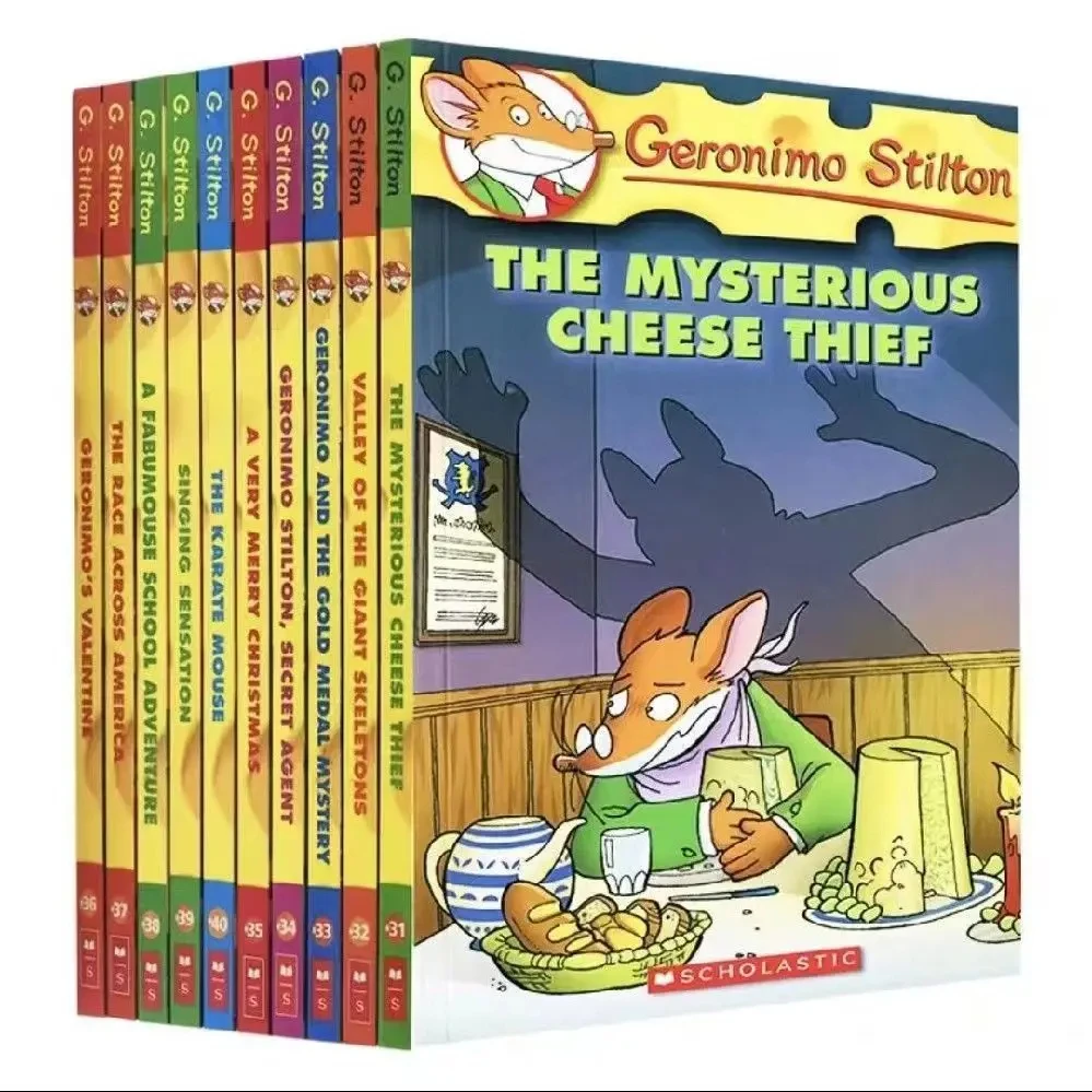 Geronimo stiltton Mouse Reporter 1-80 en inglés, iniciales originales, libros de puente, juego completo de 80 libros Enseñanza educativa