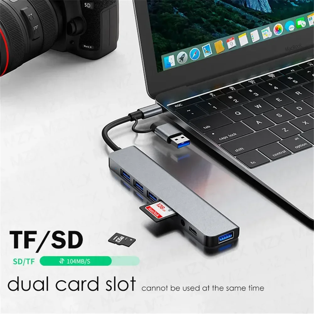 8 in 1 Port USB C Expander USB 3 Hub Typ C Splitter Typ C Dock Multiport Adapter USB Expander für Xiaomi Telefon Tablet