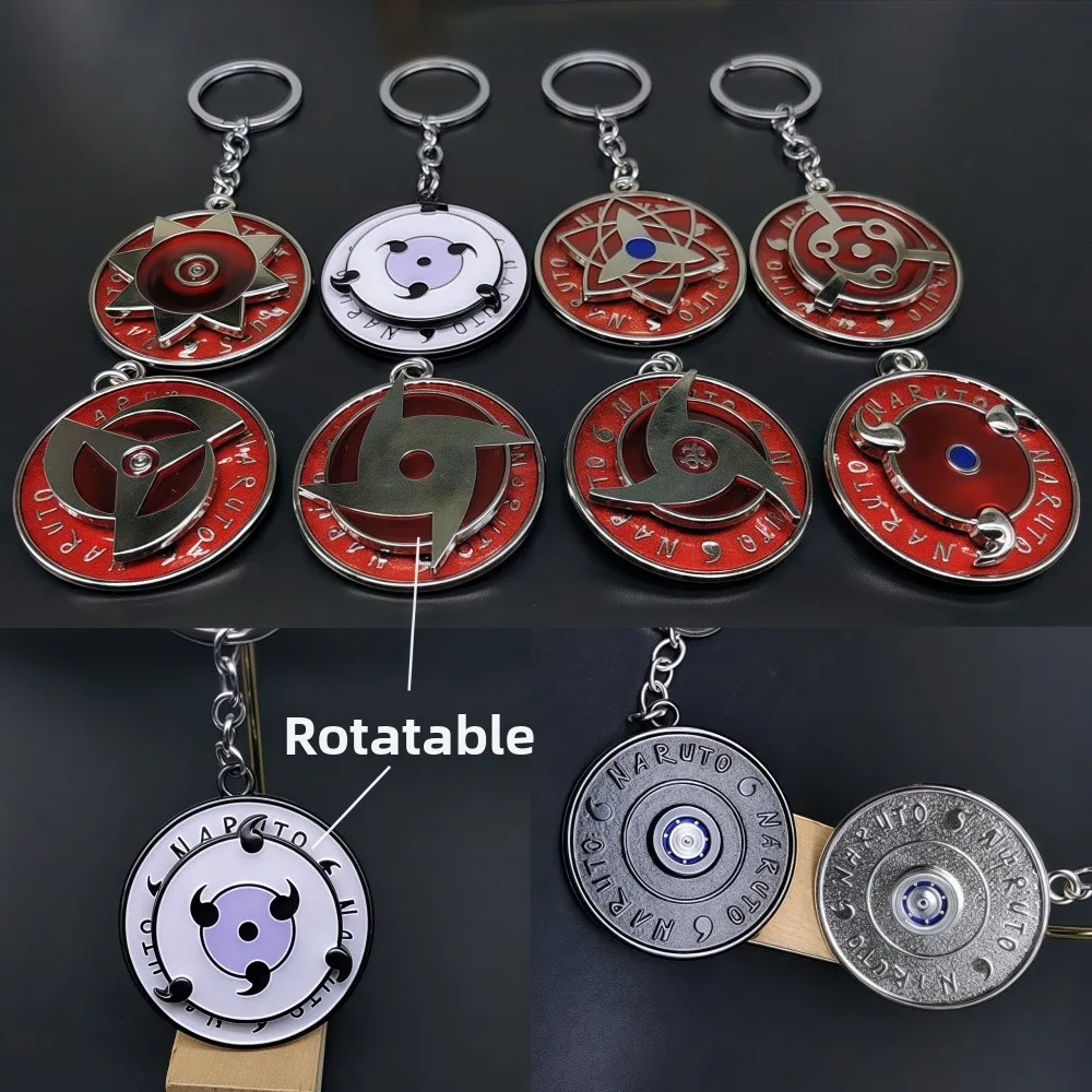 Naruto Spinning Keychain Car Key Holder Anime Pendant Gift Decor Hanging Ornament Accessory for Fans Merchandise best gift boy
