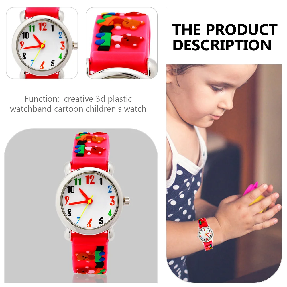 ساعة كرتونية ثلاثية الأبعاد، ساعة يد جميلة بحزام قابل للتعديل، سهلة القراءة، هدية عيد الميلاد وعيد الميلاد #1