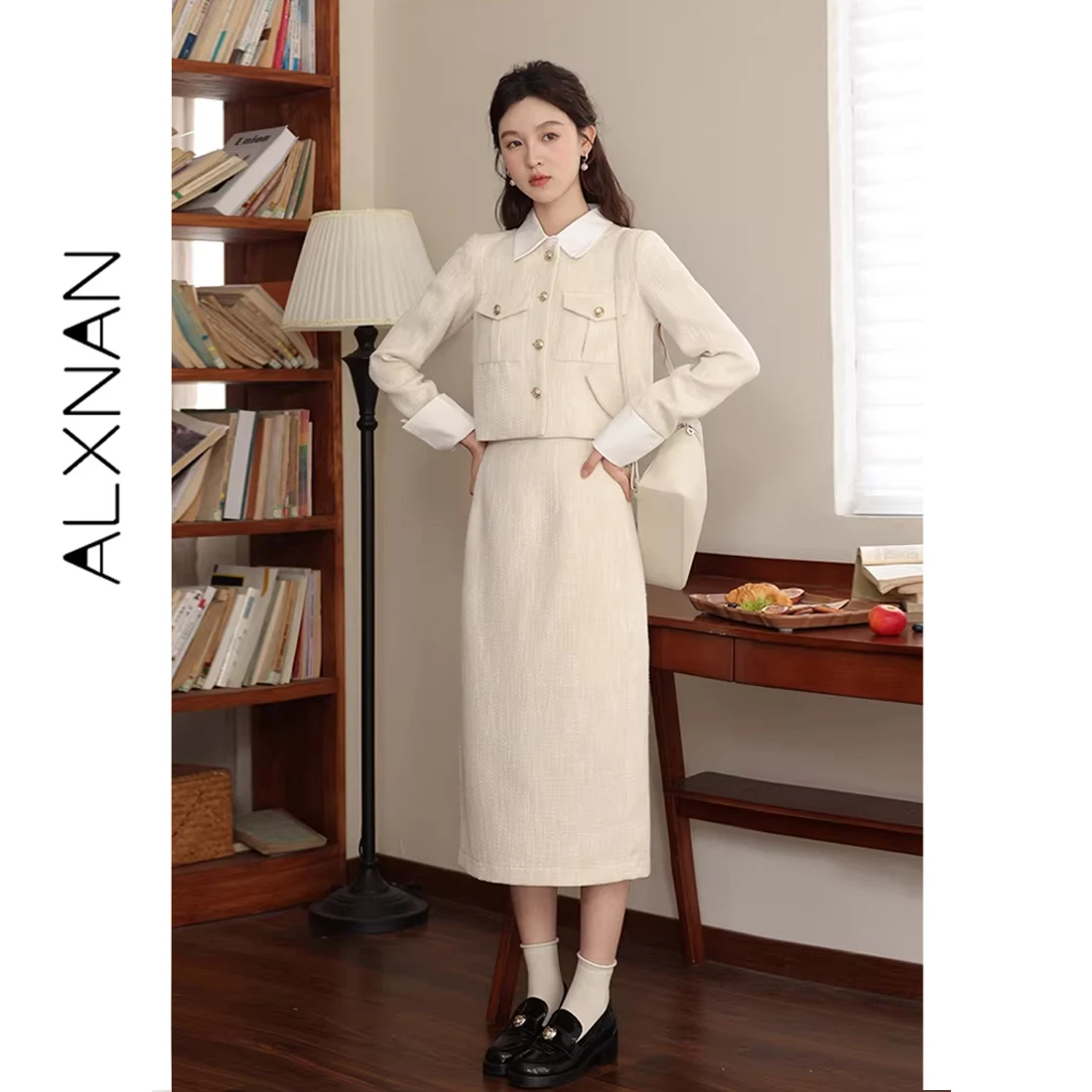 

ALXNAN Women's Midi Skirt 2026 Elegant Office Lady Long A-line Skirts Fashion Casual Straight Female Clothing LXN31529BSQ