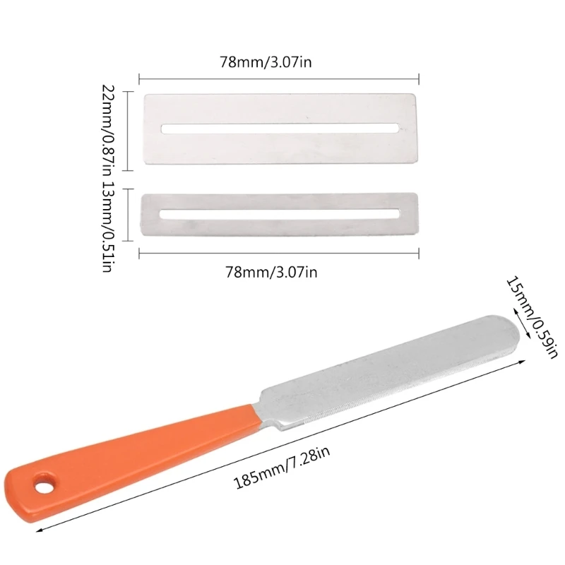 Guitar Fret File with Protective Gasket Stainless Steel Guitar Grinding Tool