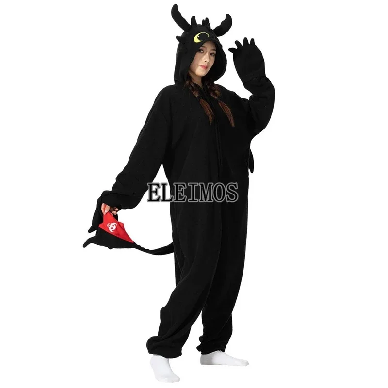 New 2025 Kigurumi Onesie Cartoon Tothless Pajamas For Adult Women Men Animal Pyjamas Homewear Halloween Cosplay Party Cos RQR90