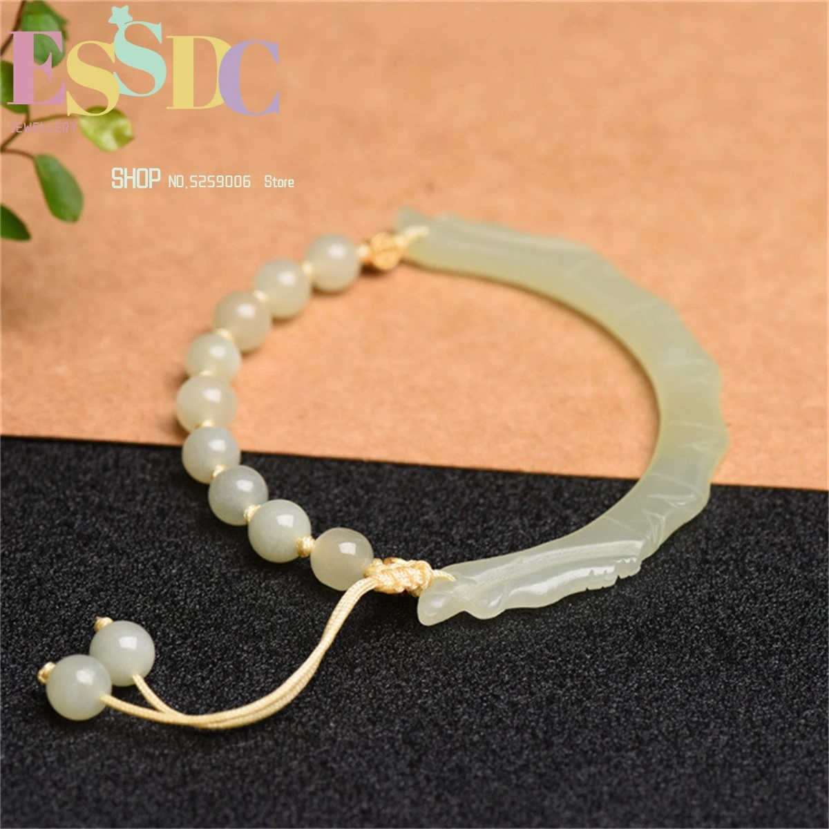 Natural Hotan Jade Women's  Double Dragon Open Bracelet Half Bracelet Half Chain Vintage Ethnic Style Handmade Handicraft Retro