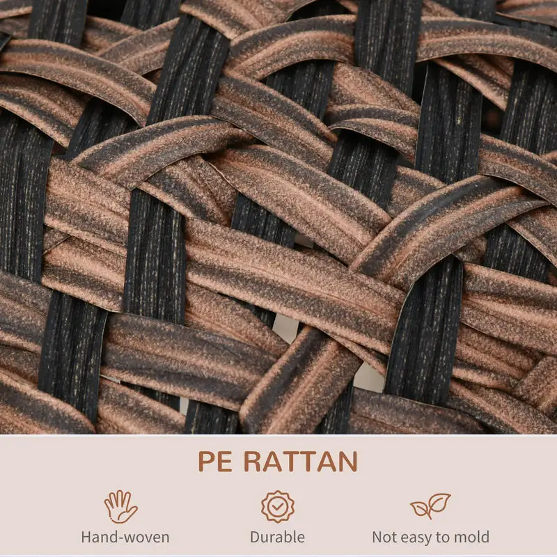 PawHut 20.5" Weaved Cat Bed, Elevated Hand-woven Braided Banana Leaf Kitten House Condo with Cushion, Brown view 6