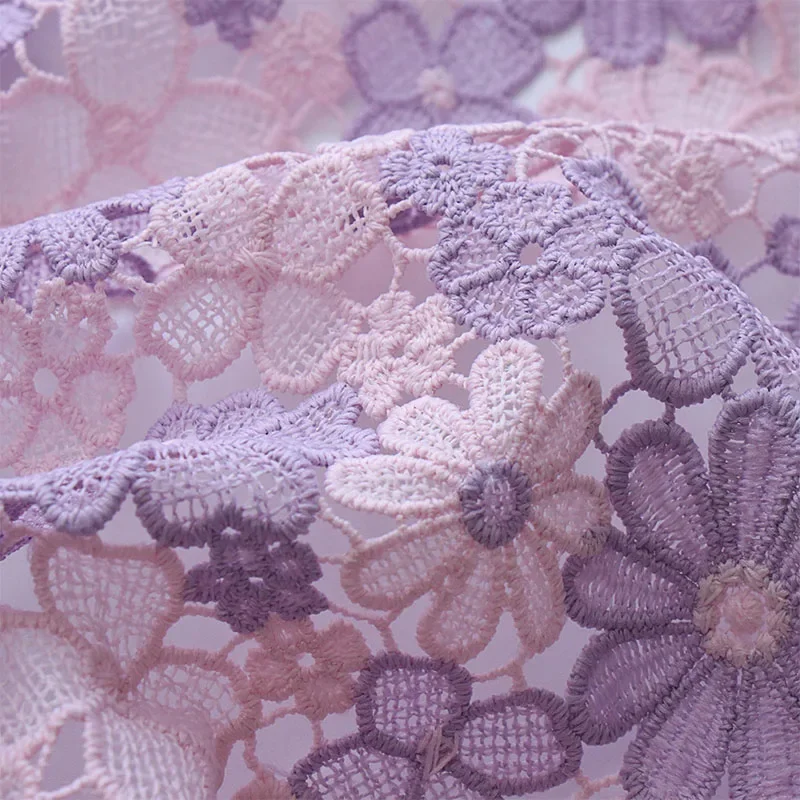 Water-soluble Milk Silk Fabric, Three-Dimensional Embroidery, Flower Lace Fabric, Cheongsam Dress, Clothing Designer Fabric view 5