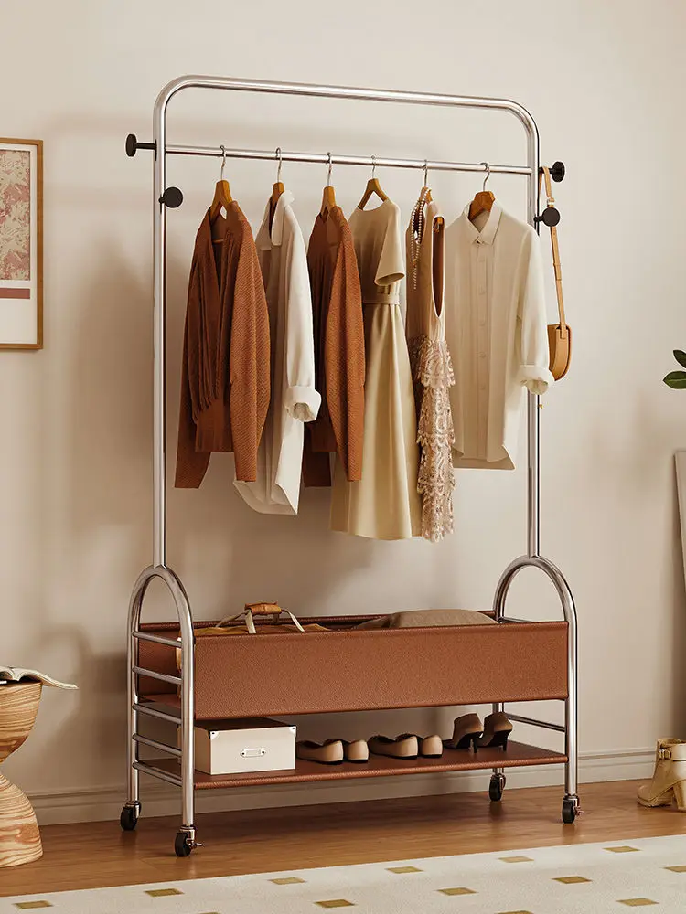 

Light luxury coat rack Movable multi-functional hanger Living room storage rack Internet celebrity bedroom Home drying rack
