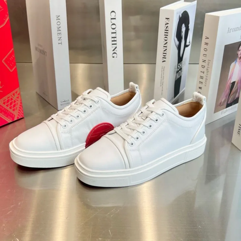 

Fashion Casual Sports Shoes New Men's and Women's Flat Shoes Designer Red Bottom Increased Leather Lace-up Couple Party Shoes