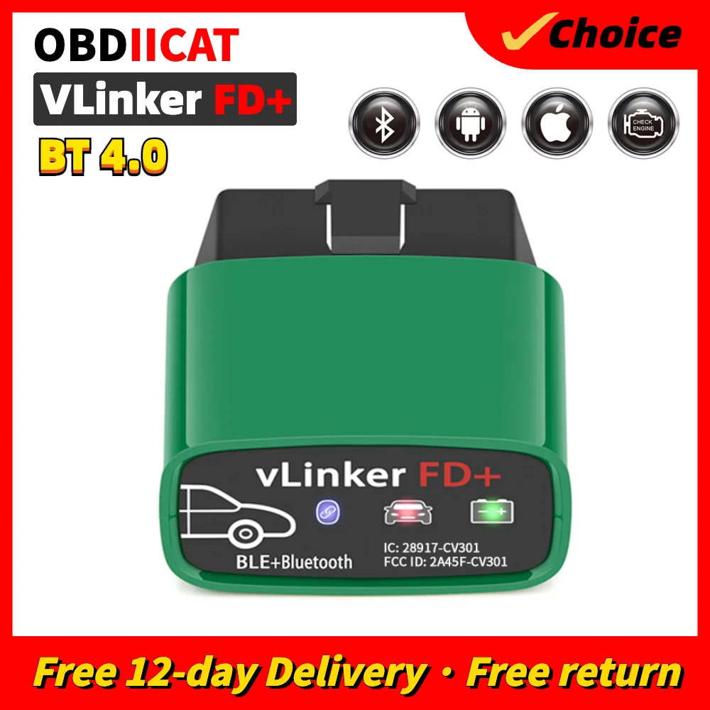 Vgate VLinker FD + ELM327 BT 4.0/3.0 Диагностический автомобильный сканер OBD 2 J2534 ELM 327 MS CAN Автоматические инструмен...