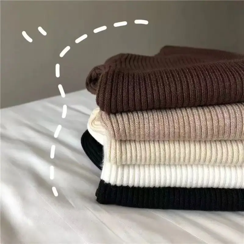 

Свитер для женщин, зимняя утепленная водолазка, тонкий вязаный пуловер, новый теплый плюшевый трикотаж на бархатной подкладке, повседневные топы