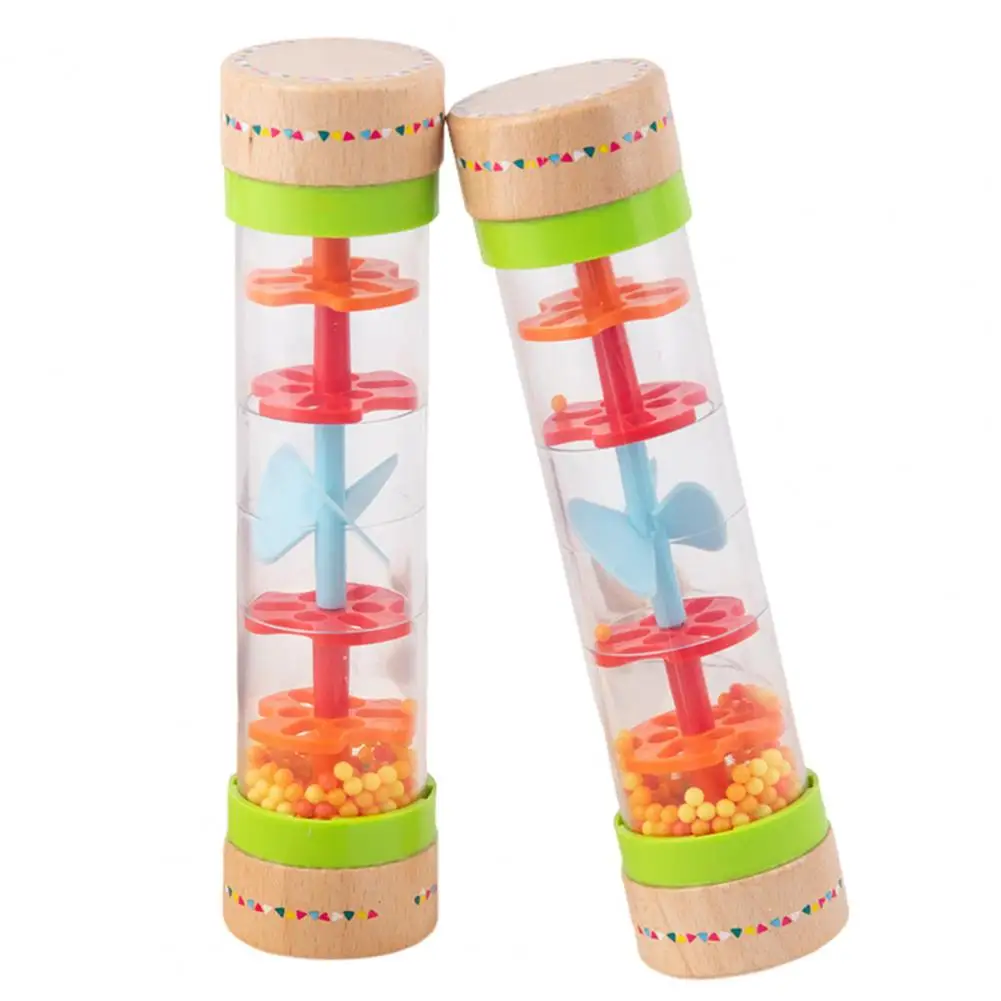 Beaded Raindrops Rainmaker Musical Rain Stick Toy for Babies Toddlers Developmental Instrument with Beaded Raindrops Tube Shaker