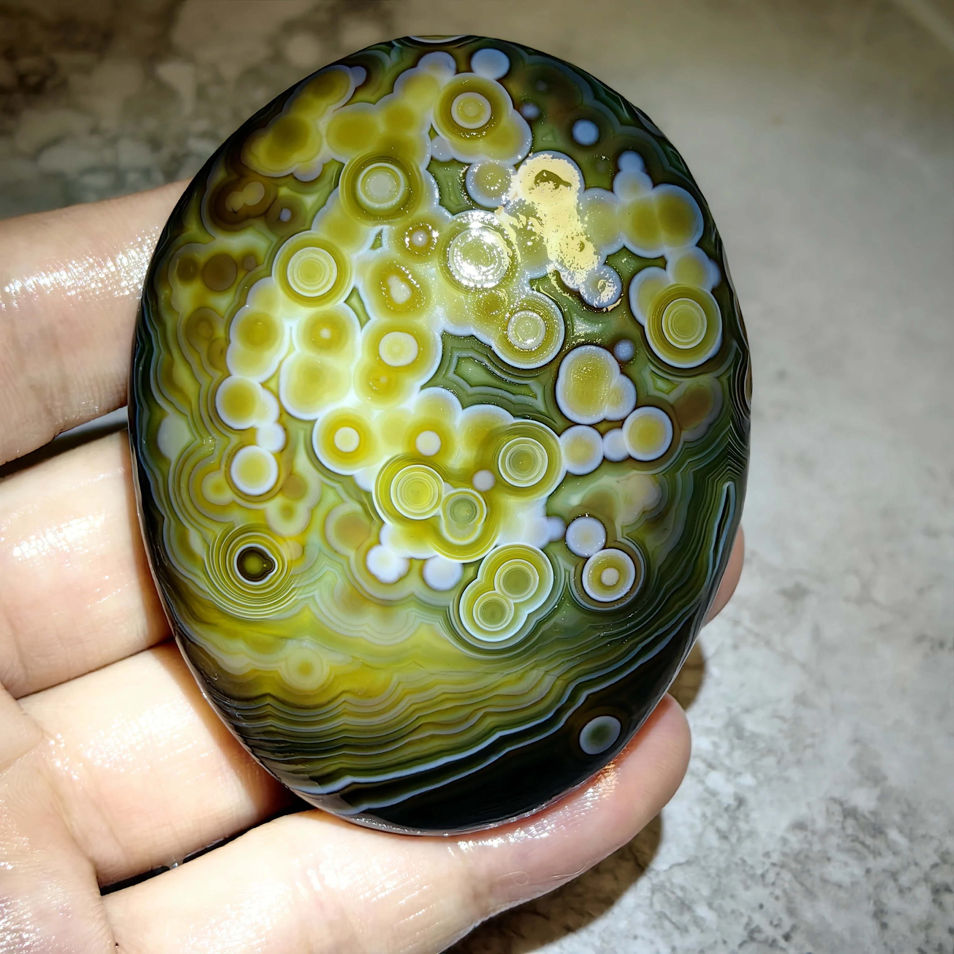 Rare Flower Eye Agate Egg, Unique Multi-Eye Texture, Evil Warding & Prayer Stone, Good Luck Talisman for Home Decor
