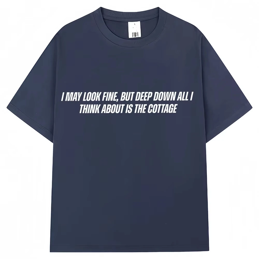 Heated Rivalry T Shirt I May Look Fine But Deep Down All I Thank about Is The Cottage T-shirts Men Women Loose Cotton Tee Shirts