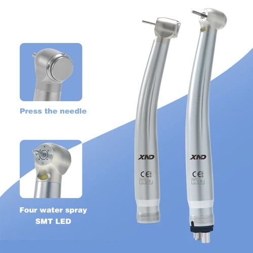 Imagen 2 del producto XND-piezo de mano Dental de alta velocidad con luz LED mejorada, cabezal de acero inoxidable, cuatro pulverizadores de agua, herramientas de corte para dentista de 2/4 agujeros