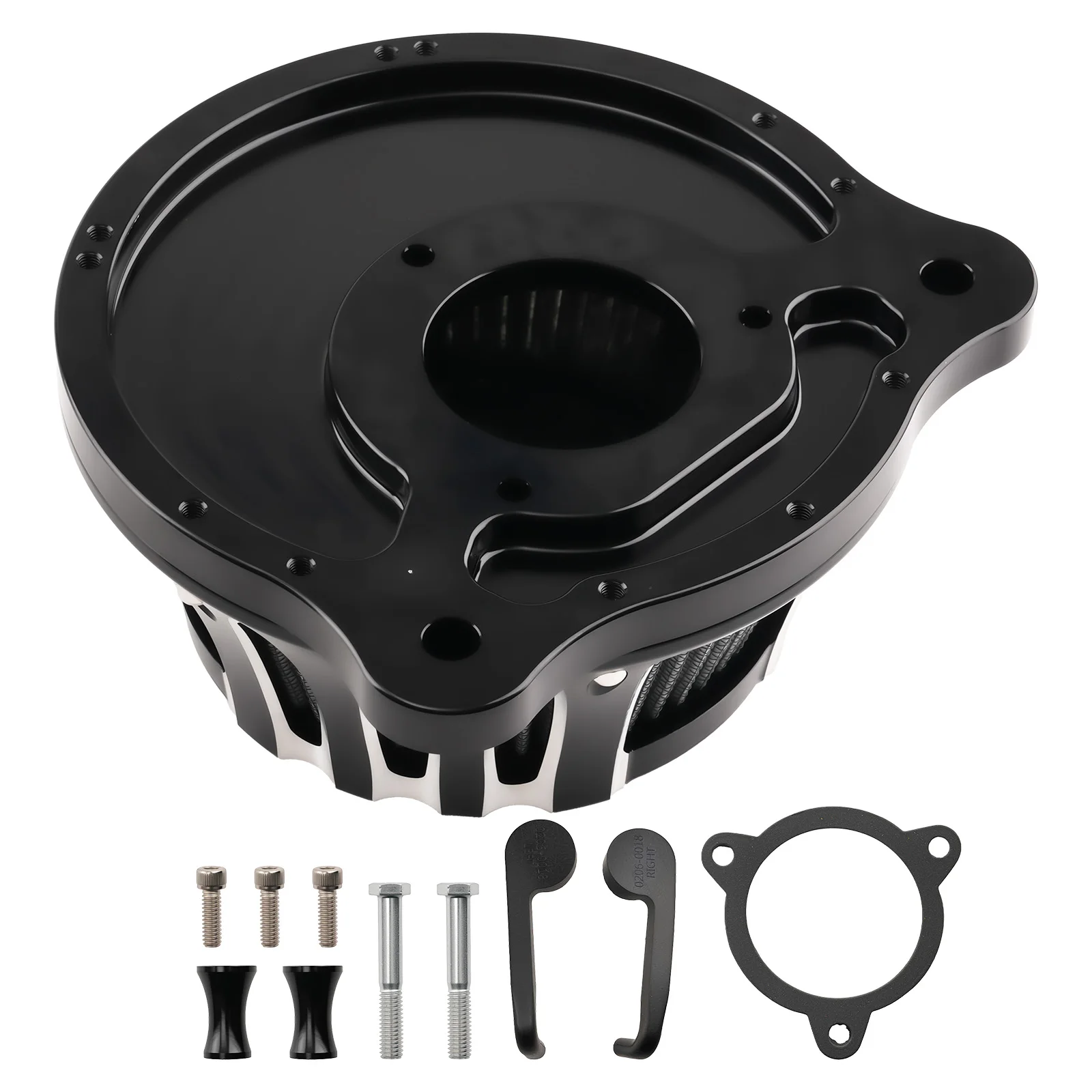 Turbine Air Intake for Harley Softail Deluxe FLSTN 2016-2017 Black Billet