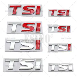 Car Styling 3D TSI Metal Alloy Adhesive Emblem Rear Trunk Badge Fender Sticker Car Body Decal for Volkswagen Golf Passat Tiguan