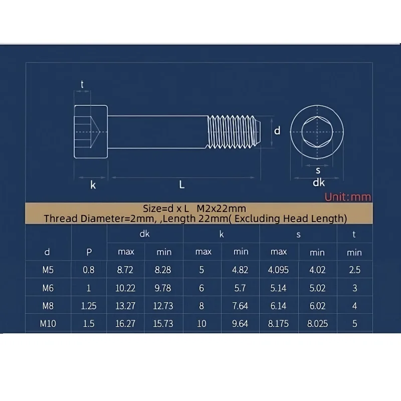 M5 M6 M8 M10 Black Grade 12.9 Alloy Steel Hexagon Hex Socket Cap Allen Head Half Thread Bolt Lengthened Screw Length 30-300mm