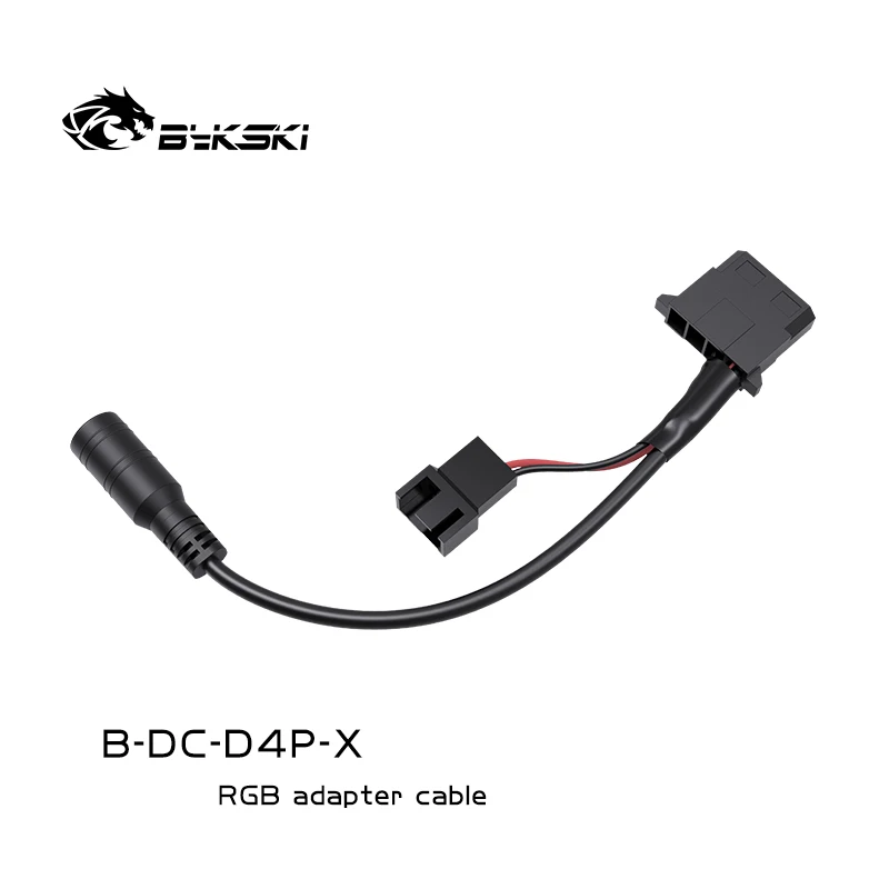 Bykski Use for Computer Large 4D Port to DC Port Power Supply Adapter Cable 12V Water Pump/Fan B-DC-D4P-X