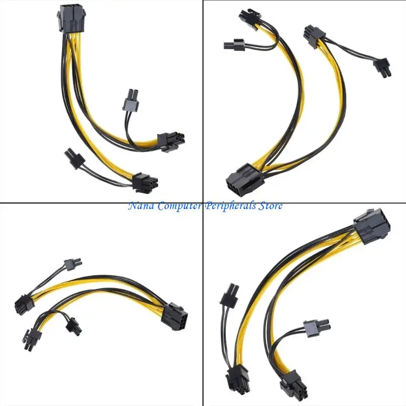 F68C GPU Power Supply Adapter CPU 8Pin to Dual 8Pin (6+2) PCI-E Graphics Card Cable
