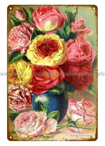 wall art 1899 rose culture West Grove Pa Dingee & Conard Co metal tin sign