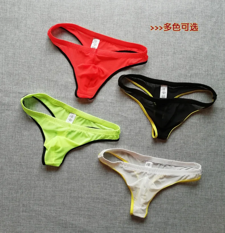 

Мужское нижнее белье сетчатые сексуальные стринги прозрачные мужские футболки 4шт.