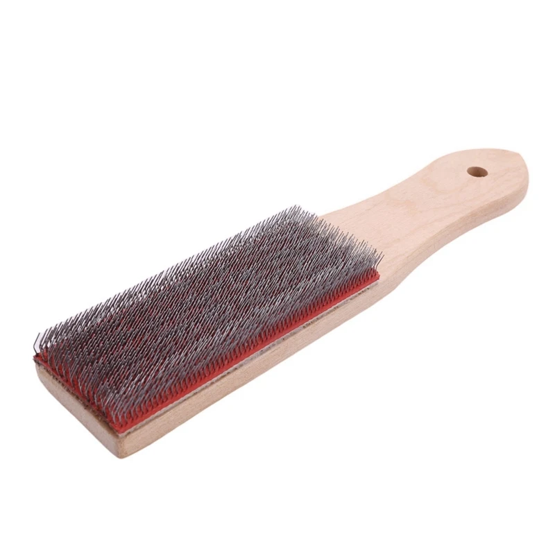 Brosse en acier pour cartes de fichiers, nettoyeur de cartes en acier, enlever les puces, les livres d'embouts en métal, longueur de 8.26 po, 4 pièces